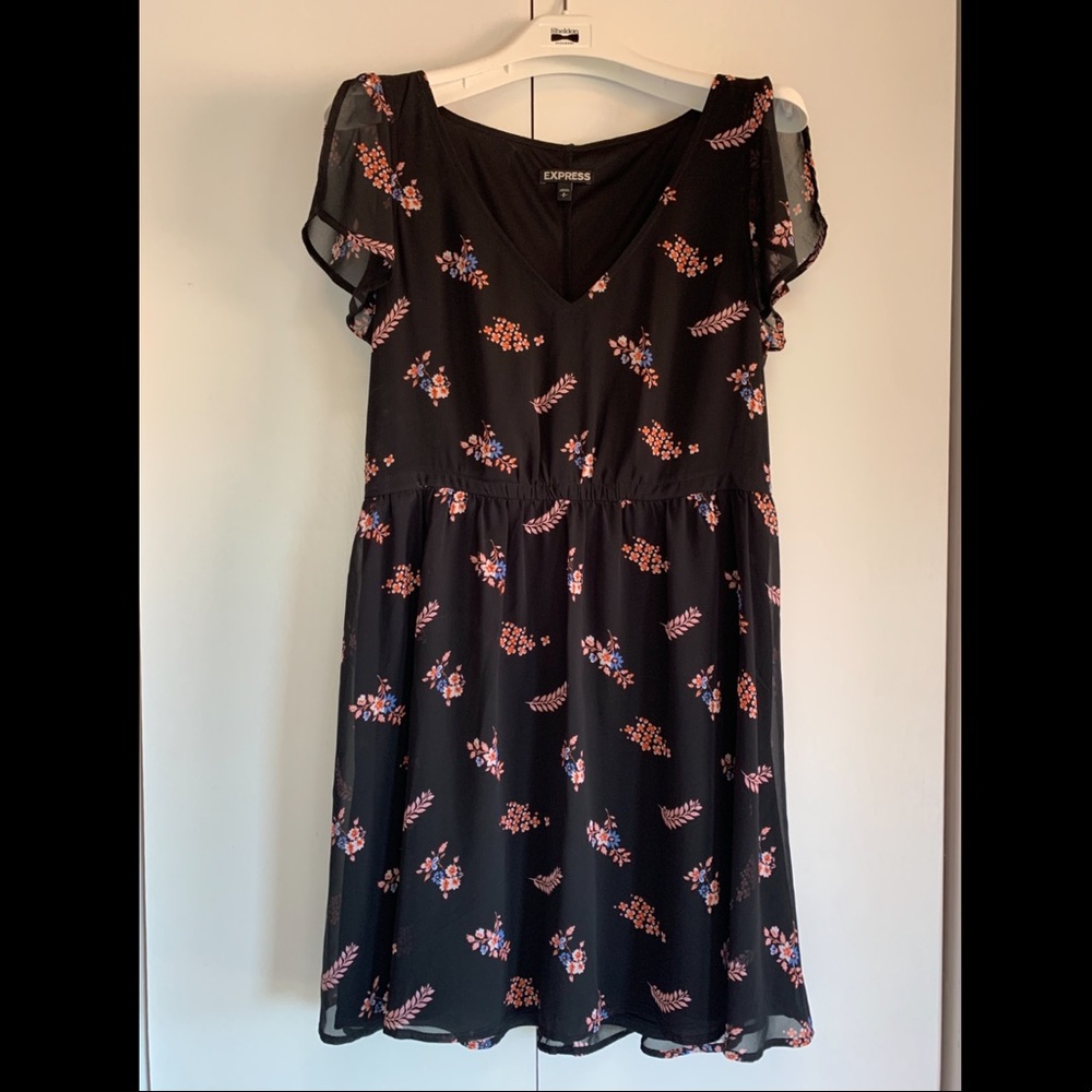 Express flutter sleeve mini dress